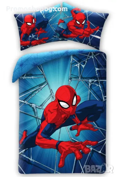 Спален комплект Спайдърмен, 100% памук, 2 части, 140x200 см, снимка 1