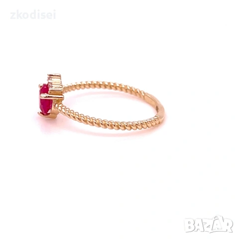 Златен дамски пръстен 1,53гр. размер:54 14кр. проба:585 модел:38749-1, снимка 3 - Пръстени - 54136965