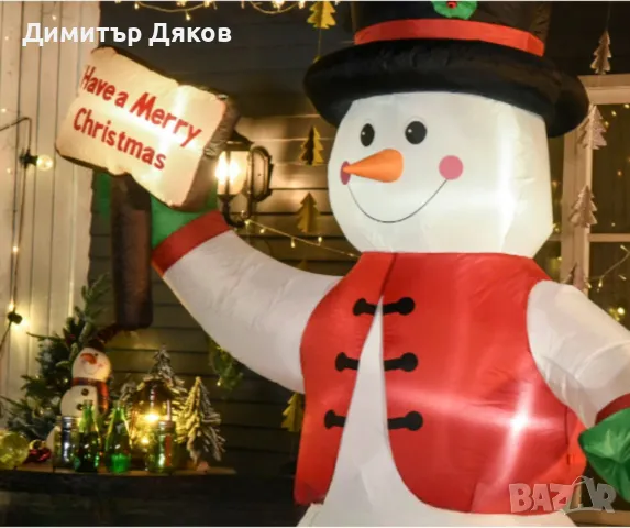 Снежен човек,надуваем,LED светлини,многоцветен, снимка 2 - Декорация за дома - 48197313