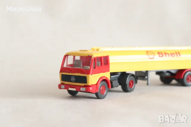 WIKING 1:87 H0 MERCEDES BENZ SHELL ЦИСТЕРНА КАМИОН МОДЕЛ, снимка 3 - Колекции - 49452840