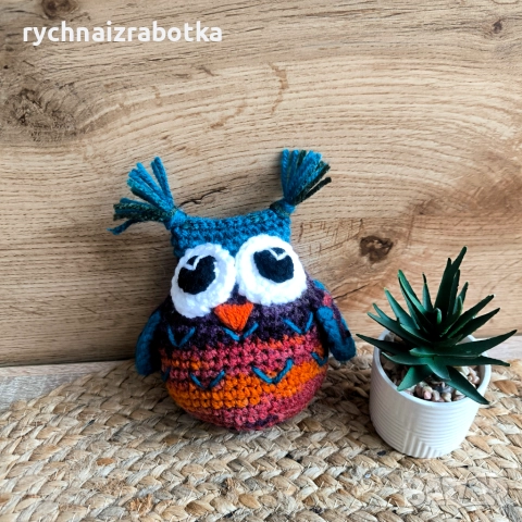 Плетена  играчка бухалче, сова, снимка 6 - Плюшени играчки - 37283913