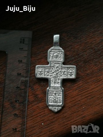 Нов сребърен масивен двулицев кръст, снимка 2 - Колиета, медальони, синджири - 28530869