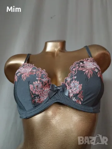 MIRIALE 85 B Сив сутиен с богата бродерия , снимка 5 - Бельо - 47336798