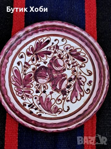 Ретро италианска декоративна чиния,  майолика , снимка 1 - Антикварни и старинни предмети - 44429351