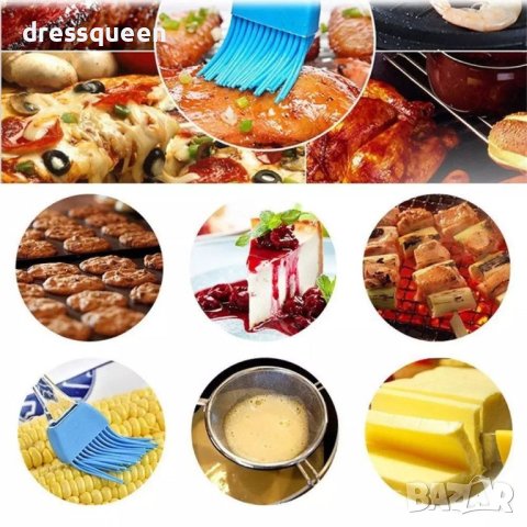 1740 Комплект от силиконова шпатула за готвене и четка за намзаване, снимка 6 - Форми - 44238221