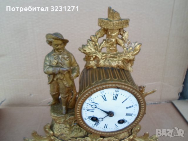 Старинен френски каминен/бодуарен часовник-работещ, снимка 4 - Антикварни и старинни предмети - 34946431