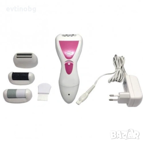 Уред за красота 4 в 1 приставки за обезкосмяване, тример, полиране на пети, снимка 5 - Тримери - 53946047