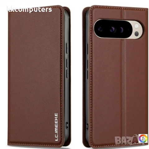 Google Pixel 9 Pro / Pixel 9 LC.IMEEKE Кожен Калъф и Протектор, снимка 4 - Калъфи, кейсове - 51122672
