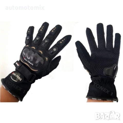 МОТО РЪКАВИЦИ С ПРОТЕКТОРИ, ЧЕРНИ, С карбонови протектори, Дълги - 098, снимка 2 - Аксесоари и консумативи - 46437333