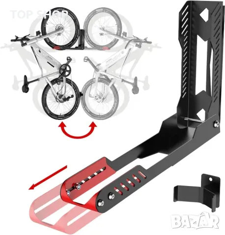 IMAYCC Въртяща се стойка за стена за велосипед, вертикална регулируема