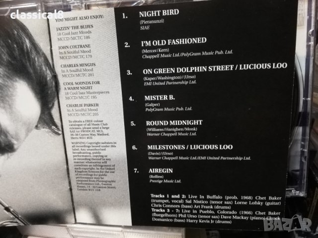 aудио диск - Chet Baker -in a soulful mood, снимка 6 - CD дискове - 39910087