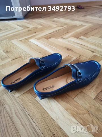Мъжки кожени обувки, снимка 2 - Мокасини - 50665228