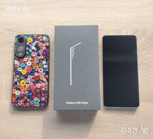 Samsung Galaxy S25 Edge 256GB/12GB Titanium Silver - като нов, с кутия + калъф