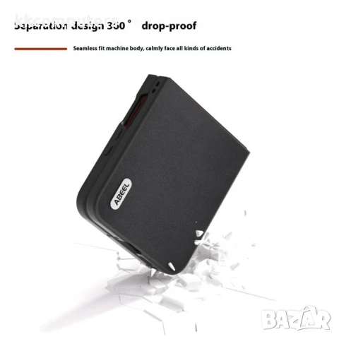 Motorola Razr 60 Ultra 5G ABEEL Electroplating Edge Genuine Cow Leather+PC Удароустойчив Калъф и Про, снимка 6 - Калъфи, кейсове - 50443427