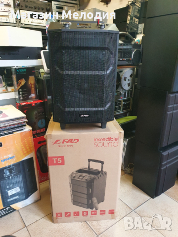 Караоке колона / Тонколона Fenda F&D T5 Trolley, 2.1, 33W, караоке, 3.5mm AUX, 6.3mm AUX, USB, FM, B, снимка 12 - Караоке - 44532190