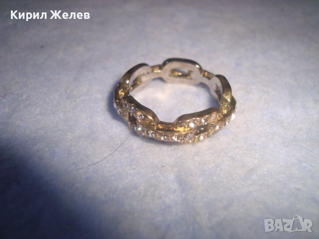 ПОЗЛАТЕН НЕЖЕН КРИСТАЛЕН ФЕШЪН АРТ ПРЪСТЕН 27774, снимка 6 - Пръстени - 37412643
