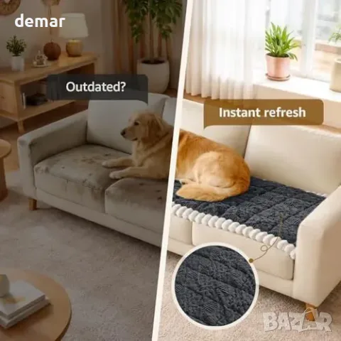 LOOBANI Pet Sofa Cover 2/3/4 Seater – теди плътен протектор за диван против косми, драскотини и, снимка 3 - Протектори за матраци - 55827411