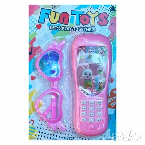 Детска музикална играчка – мобилен телефон с аксесоар очила, снимка 3 - Други - 50948236