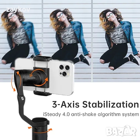 Стабилизатор Gimbal Hohem iSteady X2, с 3 оси, статив и дистанционно, снимка 4 - Друга електроника - 44610467