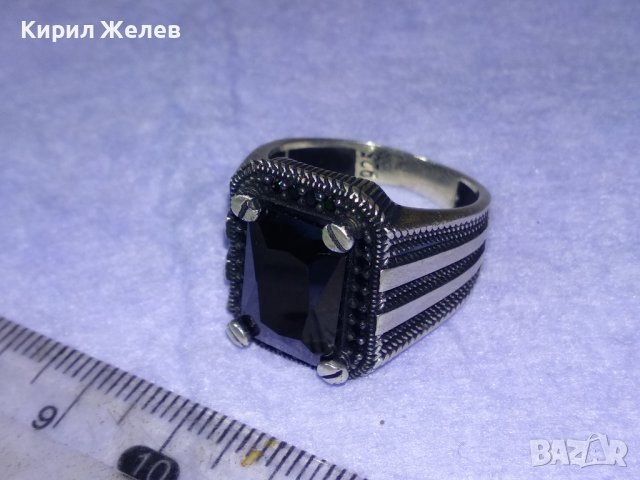 ШАРМАНТЕН МАРКАЗИТЕН СРЕБЪРЕН ПРЪСТЕН ЛАКИРАНО СРЕБРО 925 ЮВЕЛИРНА ПРЕЦИЗНА Арт ДЕКО ИЗРАБОТКА 40610, снимка 13 - Пръстени - 42656311