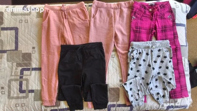 Лот 5 чифта ватирани панталони и дънки, размер 134, 8-10 години, снимка 1