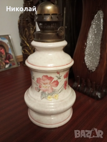Порцеланова газова , газена лампа, снимка 6 - Антикварни и старинни предмети - 52794986