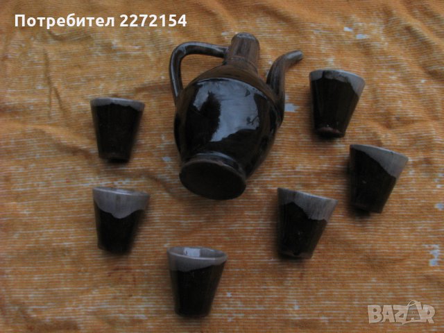 Чайник кана с 6 чашки, снимка 2 - Антикварни и старинни предмети - 34418745