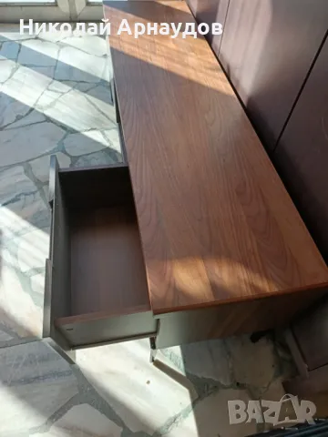 ТВ конзола Rivet, 150 x 40 x 52,5 см, орех/сив, снимка 8 - Шкафове - 49291068