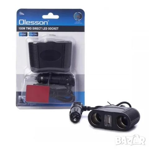 Двоен разклонител за запалка с USB зареждане и LED индикатор, снимка 4 - Аксесоари и консумативи - 55862995