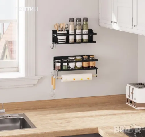 Комплект от 2 метални стенни рафта, снимка 4 - Етажерки - 50384736