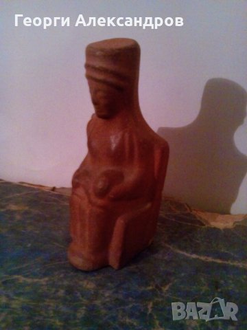 Глинена БОГИНЯ Копие от средата на Миналия век на СТАРА ФИГУРКА Ръчна ИЗРАБОТКА УНИКАТ