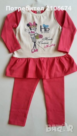 Нов комплект от 2 части - туника и клинче с Мини Маус размер 1 год., 2 год. и 3 год.