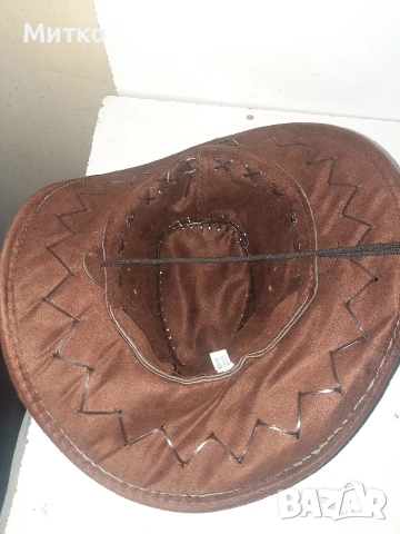 Кожена каубойска шапка, снимка 8 - Шапки - 53078112