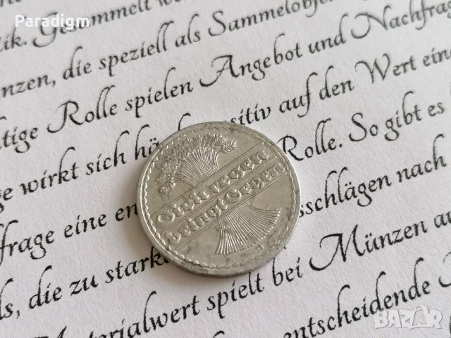 Райх монета - Германия - 50 пфенига | 1921г.; серия D, снимка 2 - Нумизматика и бонистика - 37969266