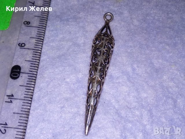 СТАРА АЖУРНА СРЕБЪРНА или ПОСРЕБРЕНА СТИЛНА АРТ ВИСУЛКА МЕДАЛЬОН 22257, снимка 3 - Антикварни и старинни предмети - 39330750