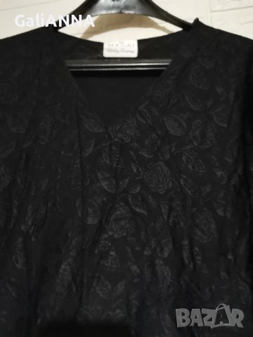 ЕЛЕГАНТНА ЧЕРНА БЛУЗА РАЗМЕР ДО XL , снимка 3 - Туники - 40692607
