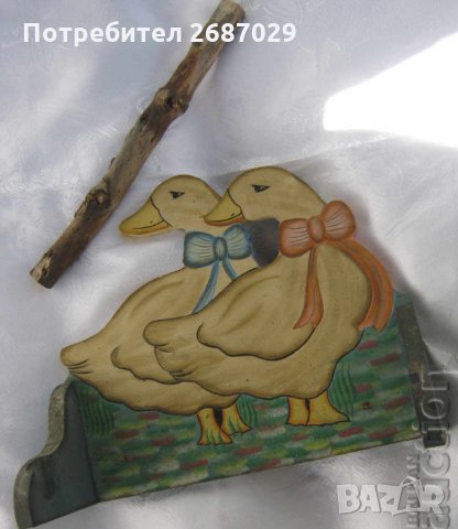 Стар пешкирник с рисувани патки, снимка 3 - Други ценни предмети - 29299683