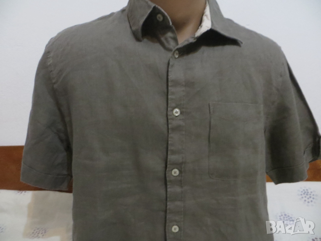 Мъжка риза с къс ръкав от лен Celio, снимка 2 - Ризи - 44688002