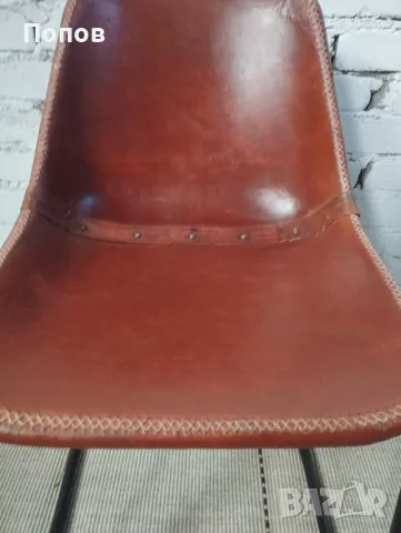 Винтидж кафяв кожен стол Kare, снимка 8 - Столове - 49157376