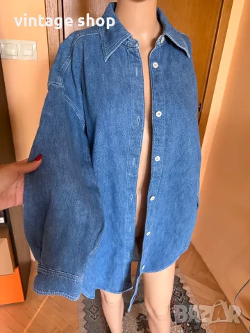 Дънкова зимна риза Arket, oversize модел, снимка 2 - Ризи - 56449088