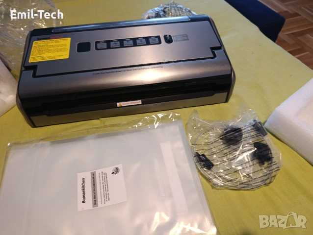 Вакуум машина за храна Bonenkitchen – неръждаема стомана, 5 функции, нова, снимка 10 - Други - 54045333