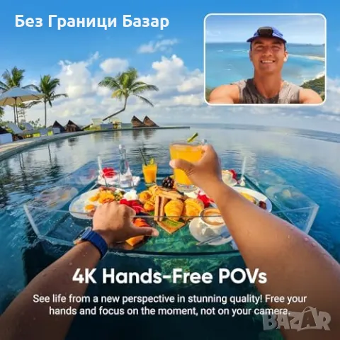 Нова Insta360 GO 3S 64GB Черна 4K Екшън Камера, Водоустойчива, Vlog, снимка 3 - Камери - 50167088