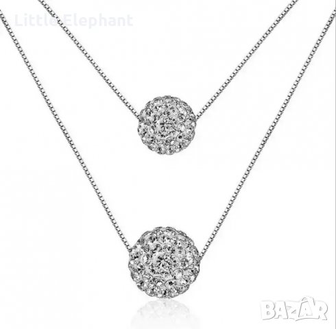 Sale Колие с топчета,с кристали,white/нови