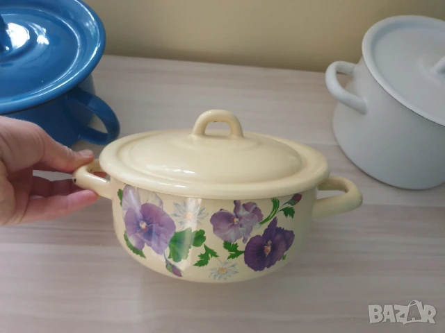 Старо производство емайлирани съдоее, снимка 5 - Съдове за готвене - 51155441