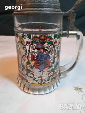 немска ретро музикална халба за бира 28/6, снимка 2 - Чаши - 51989761