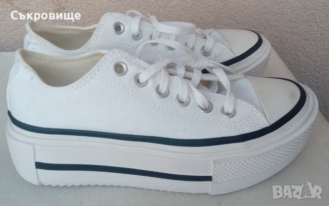 Нови Кецове Converse Chuck Taylor All Star Lift Ox, Бял, Жени, снимка 3 - Кецове - 56151863