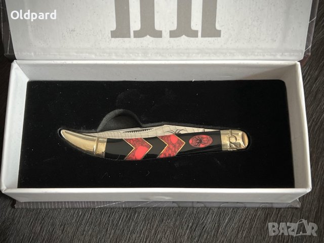 Висококачествен колекционерски джобен сгъваем нож на стил Black Spider (Medium Toothpick) RR1672 , снимка 5 - Ножове - 42891344