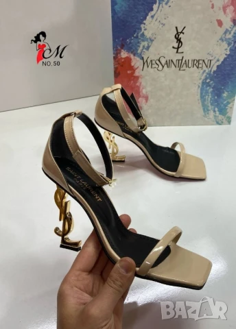 сандали на ток YSL saint laurent , снимка 6 - Сандали - 50776727