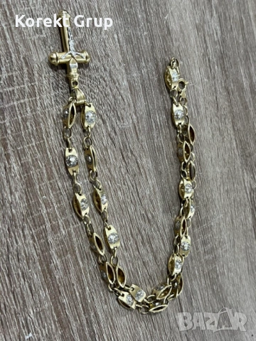 Златен ланец с кръст 14к, снимка 4 - Колиета, медальони, синджири - 53345995