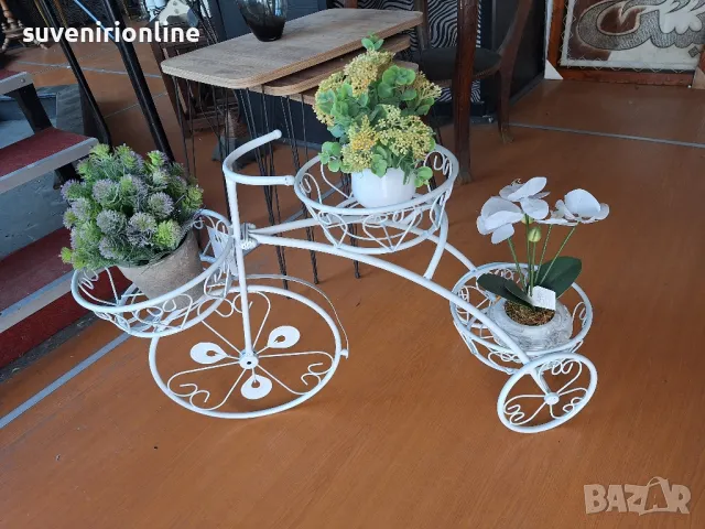метален цветарник колело, снимка 7 - Градински мебели, декорация  - 50410667